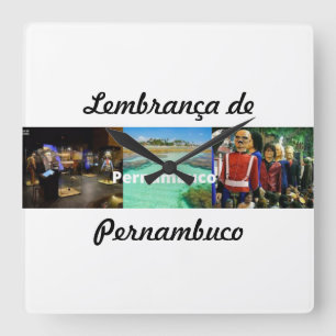Horloge aandenken van Pernambuco Vierkante Klok