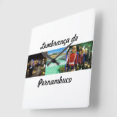 Horloge aandenken van Pernambuco Vierkante Klok (Hoek)