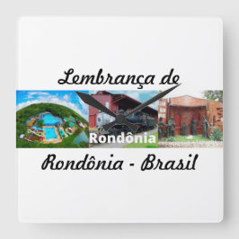 Horloge aandenken van Rondônia Vierkante Klok