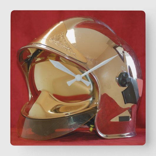 Horloge carré casque F1 Sapeur Pompier Vierkante Klok (Voorkant)