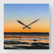 horloge carré croissant de lune vierkante klok (Voorkant)