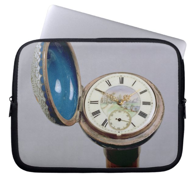 Horloge (cloisonne enamel) laptop sleeve (Voorkant)