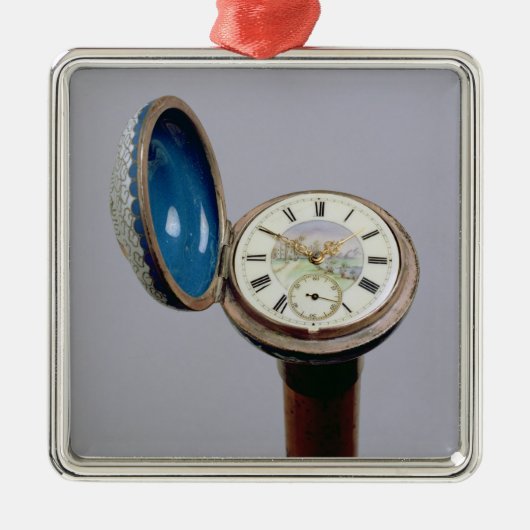 Horloge (cloisonne enamel) metalen ornament (Voorkant)