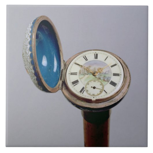 Horloge (cloisonne enamel) tegeltje (Voorkant)