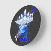 Horloge en Acrylique Bowling Talent om bleu te spa Ronde Klok (Hoek)