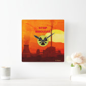 Horloge en Acrylique "Stop Nuclear" Vierkante Klok (Huis)