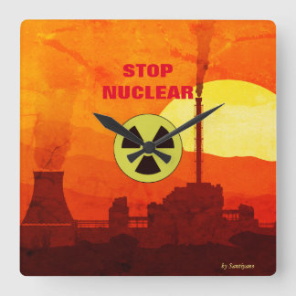 Horloge en Acrylique "Stop Nuclear" Vierkante Klok