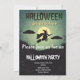 horloge en maan Halloween feest Kaart