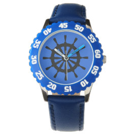 Horloge - Helm in zwart op blauw