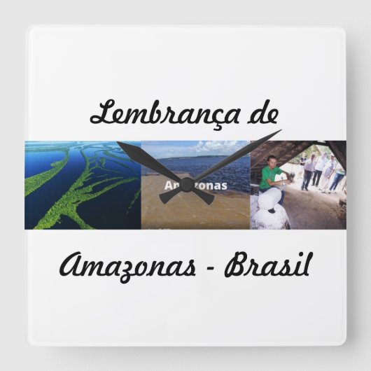 horloge herinnering aan Amazonas Vierkante Klok (Voorkant)