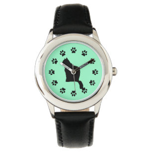 Horloge - Kat en pootafdrukken