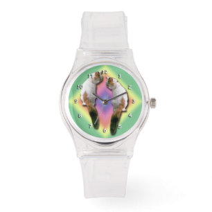 Horloge - Katten en regenboogdiamant
