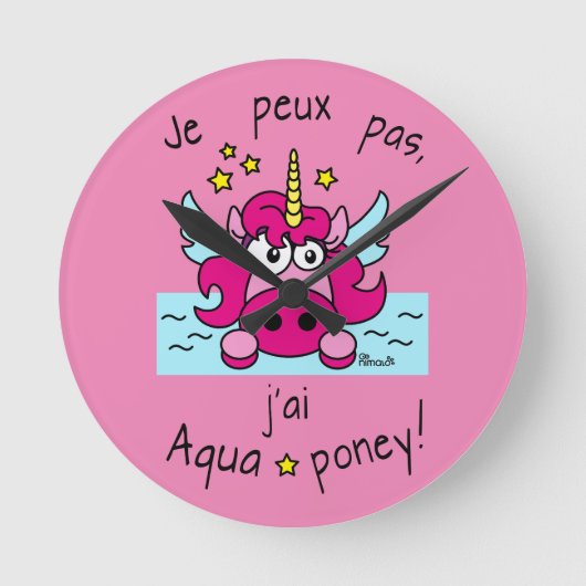Horloge "Licorne, Aquaponey" Ronde Klok (Voorkant)