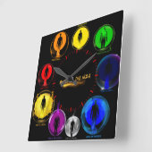 Horloge Ma Bundu Vierkante Klok (Hoek)