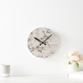 horloge met bruin bloemontwerp ronde klok (Huis)