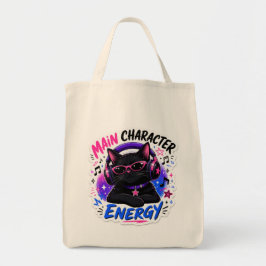 Horloge met energie van hoofdpersonage Zwarte Kat Tote Bag
