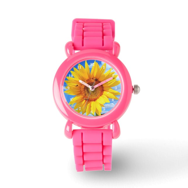 Horloge met gele zonnebloem (Voorkant)