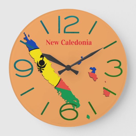 Horloge murale rond New Caledonia Grote Klok (Voorkant)