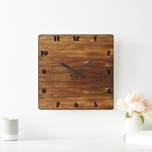 Horloge stijl rustique vierkante klok (Huis)