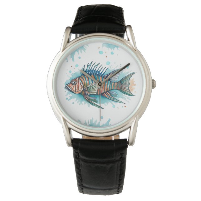 Horloge - Waterverf Serie: Lionfish (Voorkant)