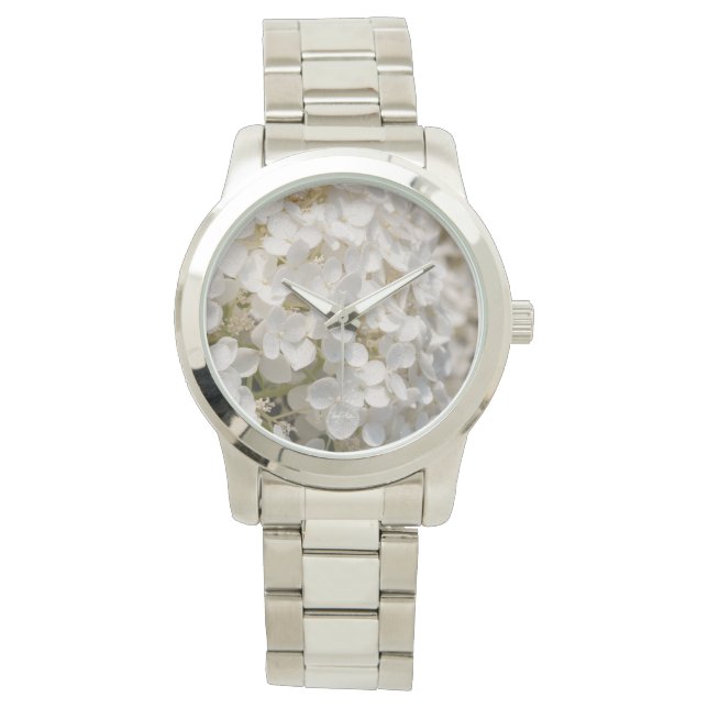 horloge, witte bloem horloge (Voorkant)