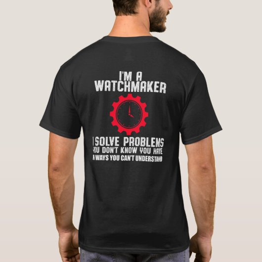 horlogemaker Watchmaking Clock-klok prof T-shirt (Achterkant)