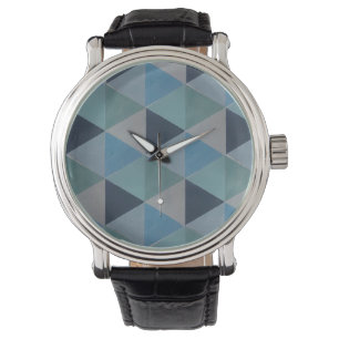 Horloges - Blauwe Schakeringen Geometrische Drieho