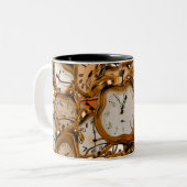 Horloges Klokken Kantoor Werk School Club Shop Dri Tweekleurige Koffiemok (Voorkant links)