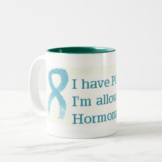 hormonaal tweekleurige koffiemok (Voorkant links)