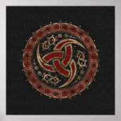 Horn Black en rood leder en goud van Odin Poster (Voorkant)