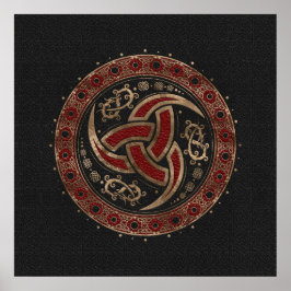 Horn Black en rood leder en goud van Odin Poster