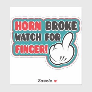 Horn Broke, horloge voor vingerSticker Sticker