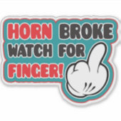 Horn Broke, horloge voor vingerSticker Sticker (Voorkant)
