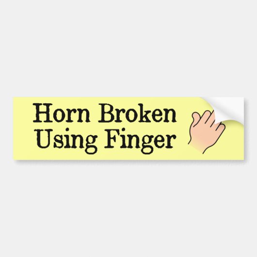Horn Broken die met vingertsen werkt Bumpersticker (Voorkant)