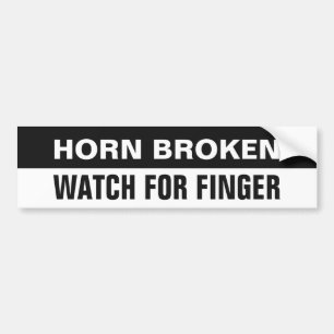 "Horn Broken" grappige bumpersticker