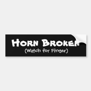 Horn Broken (horloge voor vinger) Bumpersticker