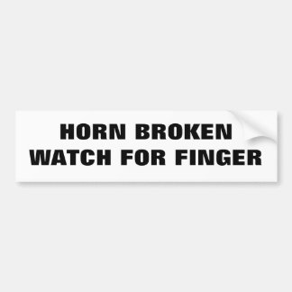 Horn Broken Watch for Finger Classic Bumpersticker