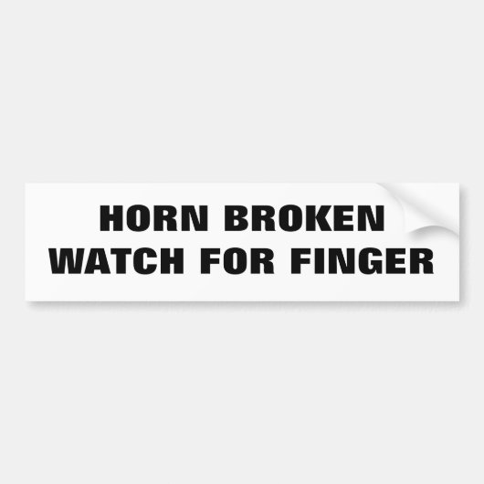 Horn Broken Watch for Finger Classic Bumpersticker (Voorkant)