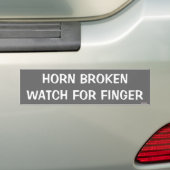 Horn Broken Watch for Finger grappige bumper stick Bumpersticker (Op auto)