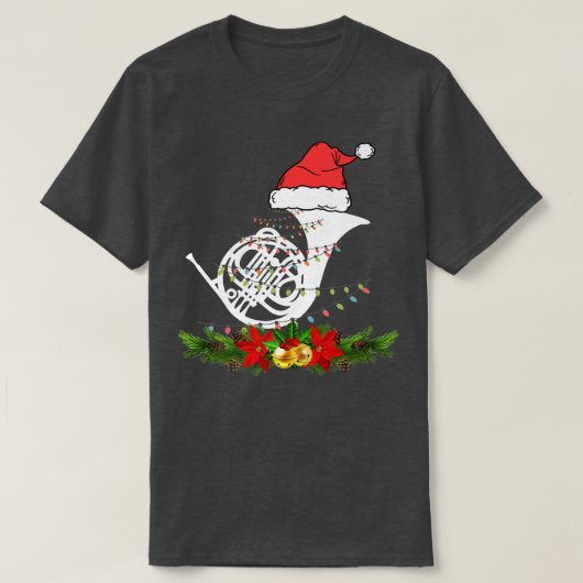 Horn Christmas Pajamas Music Instrument T-shirt (Design voorkant)
