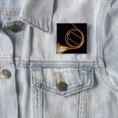 Horn, Frankrijk, door Marcel Auguste Raoux Vierkante Button 5,1 Cm (In situ)