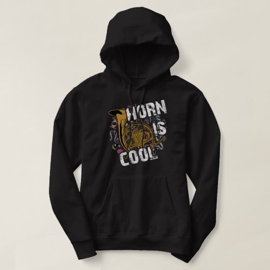 Horn is coole Franse hornorkest marchingband h Hoodie (Design voorkant)