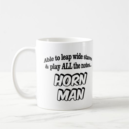 Horn Man - Muziek superheld Koffiemok (Links)