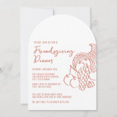 Horn of Plenty Friendsgiving Dinner Celebration Kaart (Voorkant)