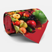 Horn of Plenty Herfst Fruits and Vegetables Stropdas (Opgerold)