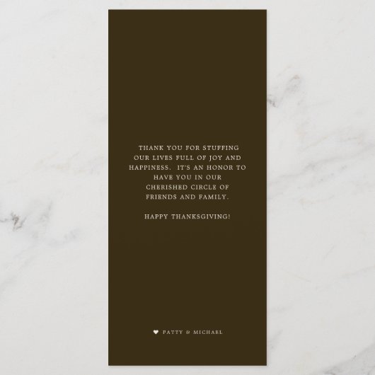 Horn of Plenty | Menu Thanksgiving (Achterkant)