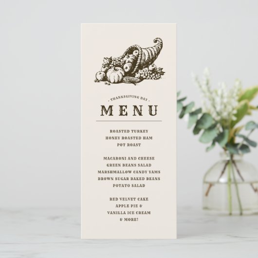 Horn of Plenty | Menu Thanksgiving (Staand voorkant)