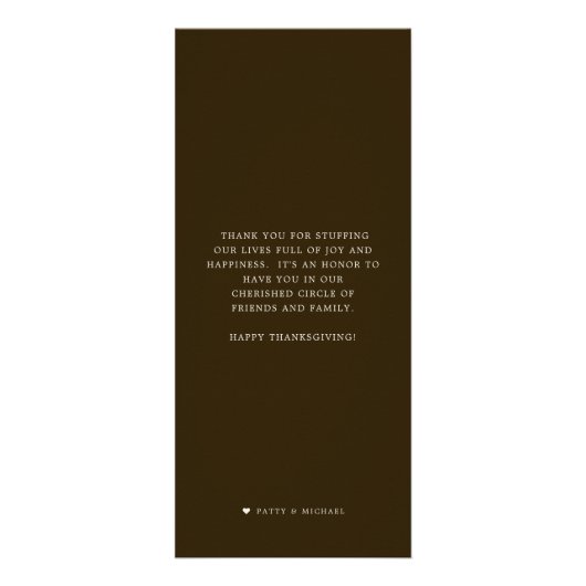 Horn of Plenty | Menu Thanksgiving (Achterkant)