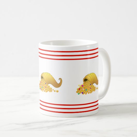 Horn of Plenty & Red Stripes Koffiemok (Voorkant rechts)