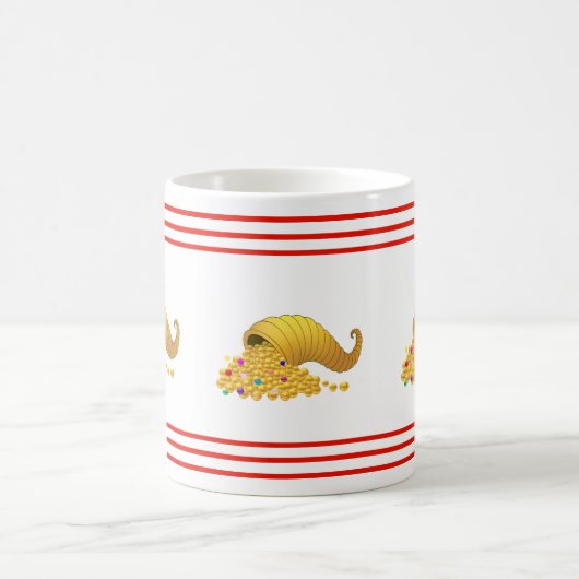 Horn of Plenty & Red Stripes Koffiemok (Center)
